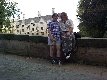 Us on Kings College bridge in Cambridge.