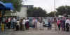 The queue outside